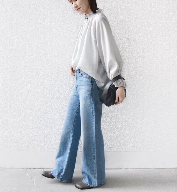 SHIPS for women「〈手洗い可能〉シアー タンブラー リボン デザイン 長袖 ブラウス」|シャツ・ブラウス|