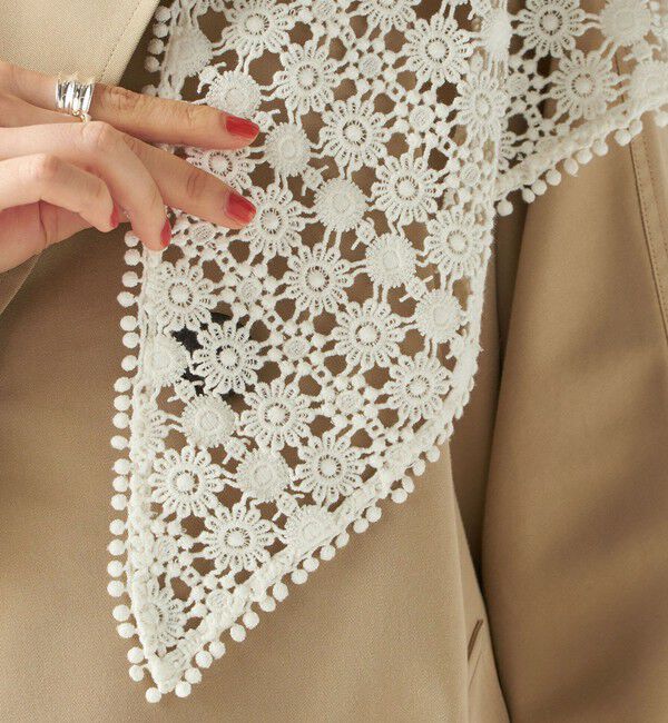 SHIPS for women「【SHIPS別注】BINDU: レース トライアングル スカーフ」|バンダナ・スカーフ|