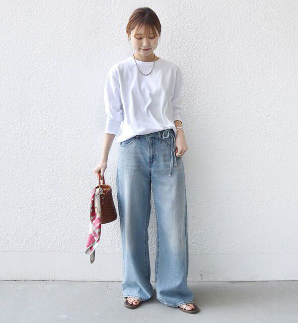 SHIPS for women「〈手洗い可能〉ロング リブ ラウンド ヘム プルオーバー」|Tシャツ・カットソー|