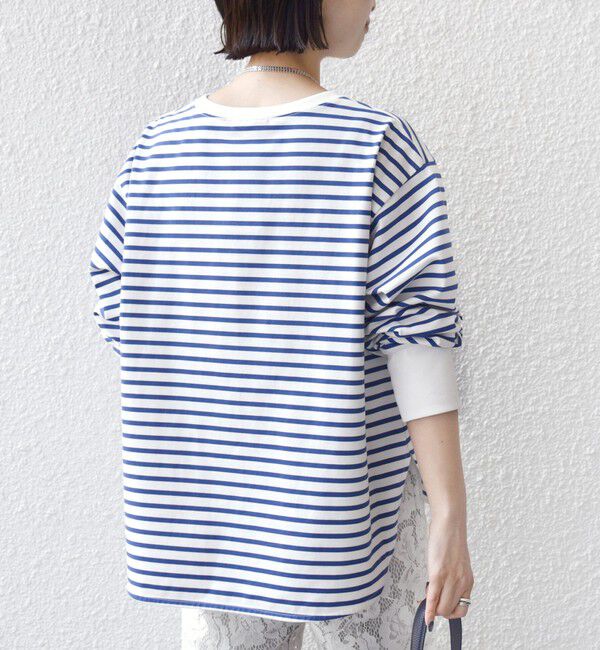SHIPS for women「〈手洗い可能〉ロング リブ ラウンド ヘム プルオーバー」|Tシャツ・カットソー|