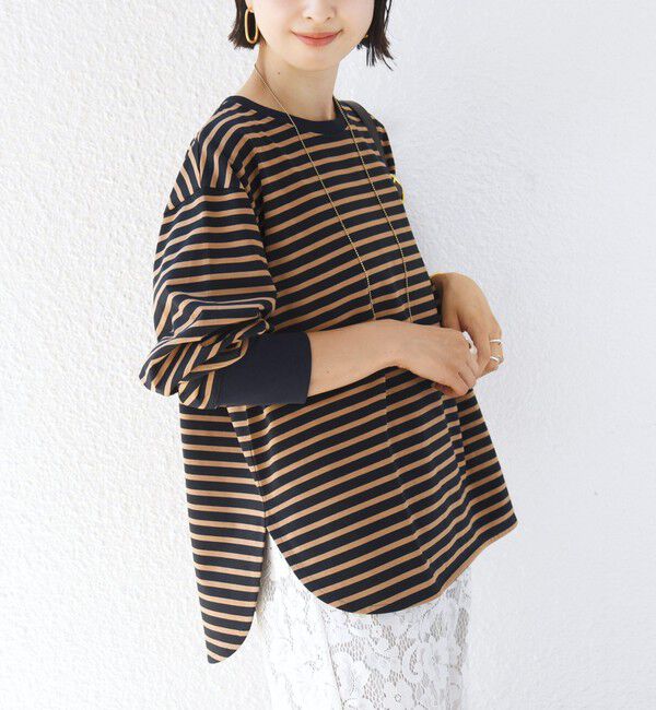 SHIPS for women「〈手洗い可能〉ロング リブ ラウンド ヘム プルオーバー」|Tシャツ・カットソー|