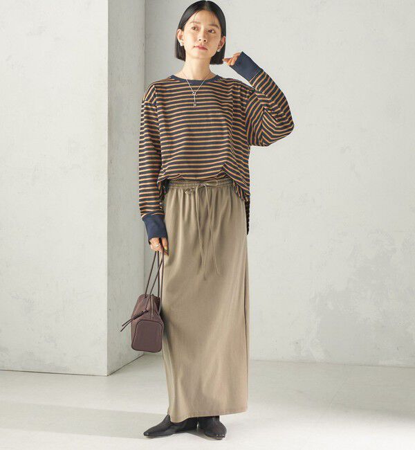 SHIPS for women「〈手洗い可能〉ロング リブ ラウンド ヘム プルオーバー」|Tシャツ・カットソー|