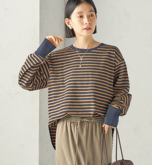 SHIPS for women「〈手洗い可能〉ロング リブ ラウンド ヘム プルオーバー」|Tシャツ・カットソー|