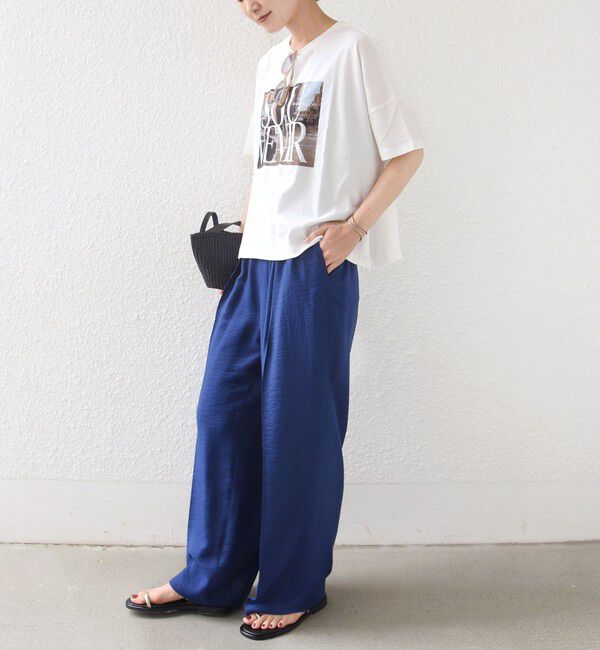 SHIPS for women「【SHIPS別注】81BRANCA: 5分袖 ロゴ・フォト TEE」|Tシャツ・カットソー|