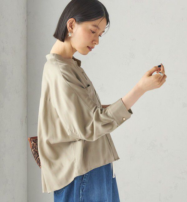 SHIPS for women「【実力派ベーシック】〈手洗い可能〉プリシュランク ツイル ショート シャツ 羽織」|シャツ・ブラウス|