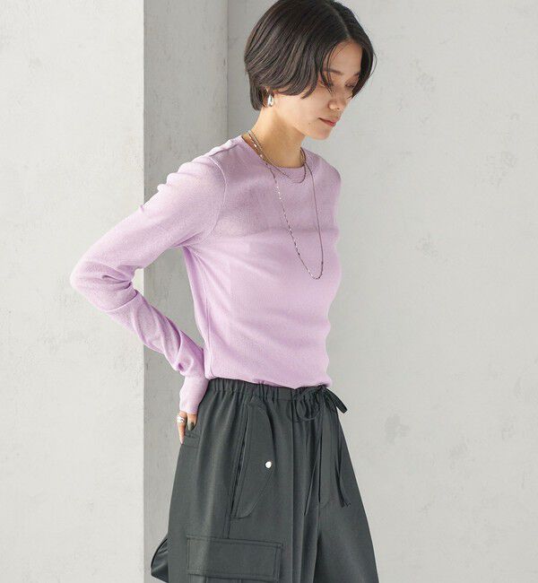 SHIPS for women「〈手洗い可能〉ドライ テレコ リブ クルーネック プルオーバー」|Tシャツ・カットソー|