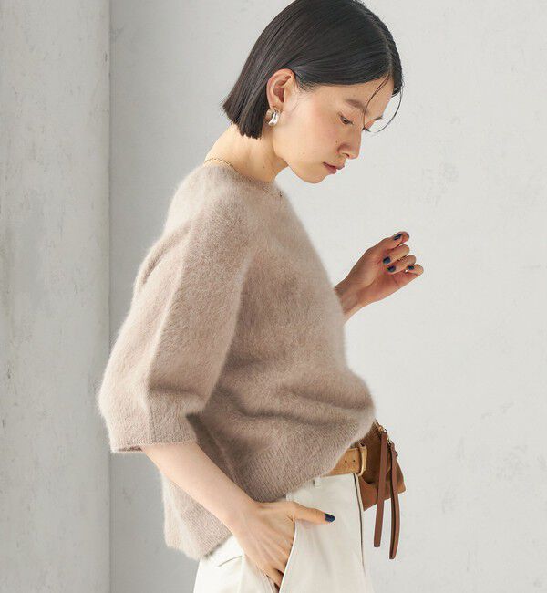 SHIPS for women「杢 フォックス カシミヤ 半袖 プルオーバー」|ニット・セーター|