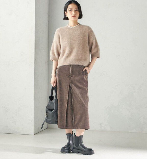SHIPS for women「杢 フォックス カシミヤ 半袖 プルオーバー」|ニット・セーター|