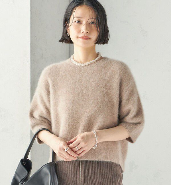 SHIPS for women「杢 フォックス カシミヤ 半袖 プルオーバー」|ニット・セーター|