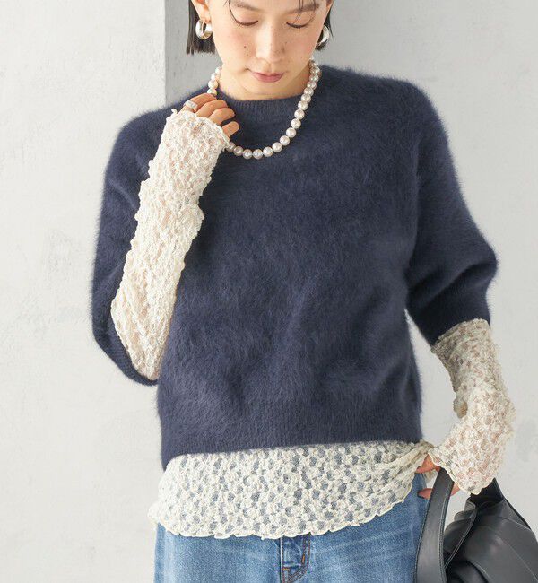 SHIPS for women「杢 フォックス カシミヤ 半袖 プルオーバー」|ニット・セーター|