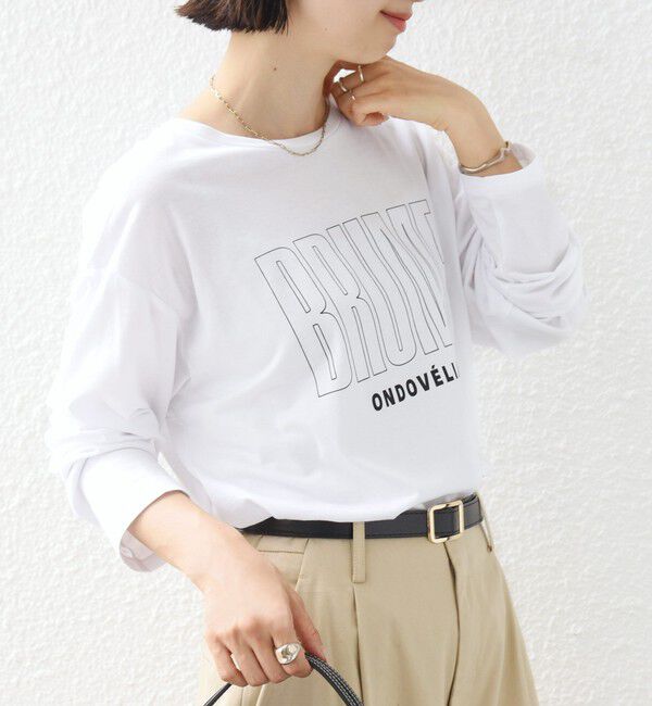 SHIPS for women「メルティ コットン ロゴ ロング スリーブ TEE」|Tシャツ・カットソー|