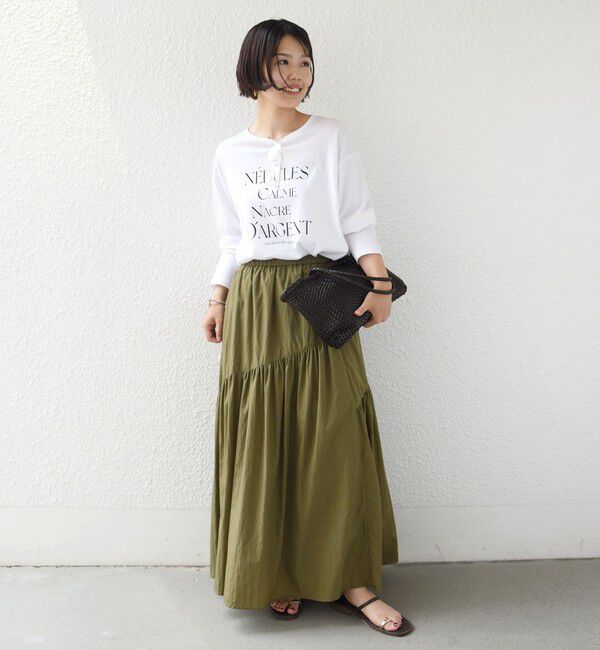 SHIPS for women「メルティ コットン ロゴ ロング スリーブ TEE」|Tシャツ・カットソー|