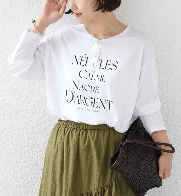 SHIPS for women「メルティ コットン ロゴ ロング スリーブ TEE」|Tシャツ・カットソー|