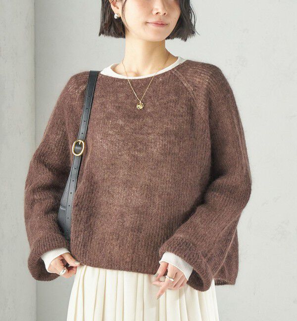 SHIPS for women「〈手洗い可能〉キッド モヘヤ 畦 プルオーバー」|ニット・セーター|ブラウン