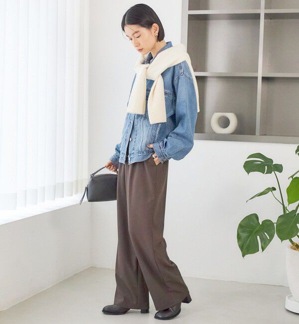 SHIPS for women「【実力派ベーシック】〈UVカット/防シワ/手洗い可能〉梳毛 ドロスト パンツ」|その他|