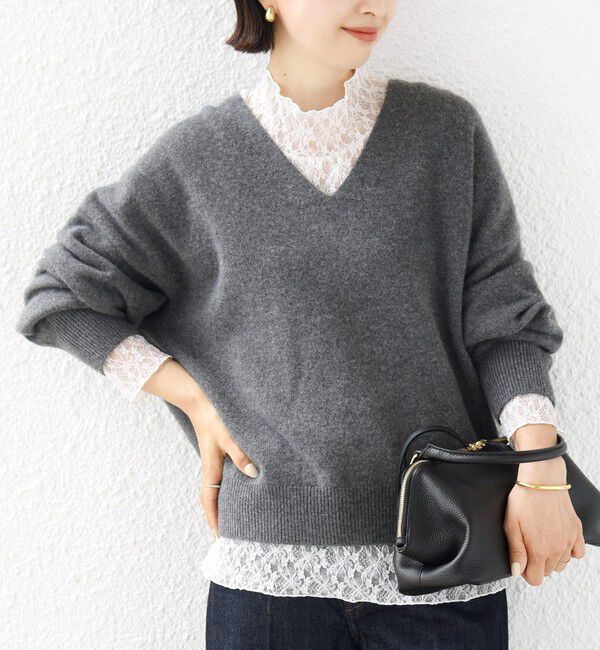 SHIPS for women「〈手洗い可能〉フラワー ストレッチ レース ハイネック トップス」|Tシャツ・カットソー|