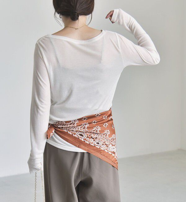 quaranciel「〈手洗い可能〉ウール ミックス シアー ボートネック プルオーバー」|Tシャツ・カットソー|
