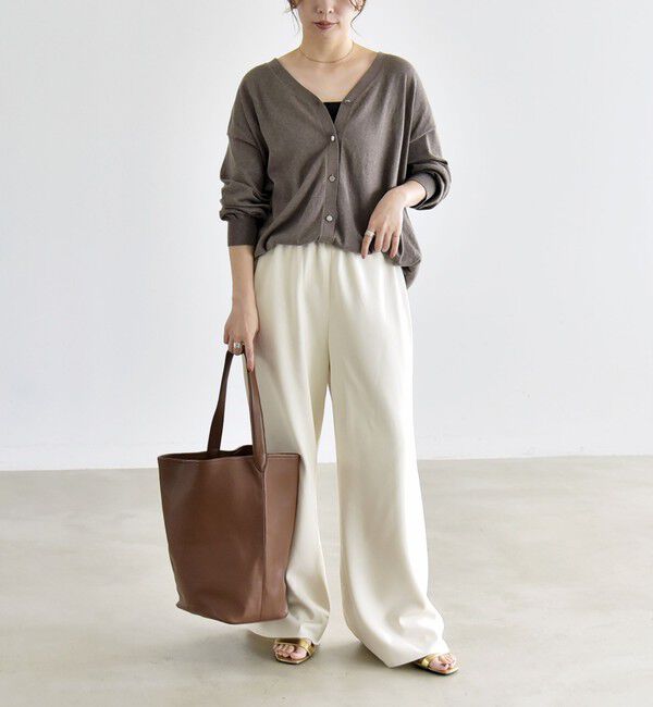 quaranciel「〈手洗い可能〉カシミヤ ミックス Vネック ドロスト カーディガン」|カーディガン|