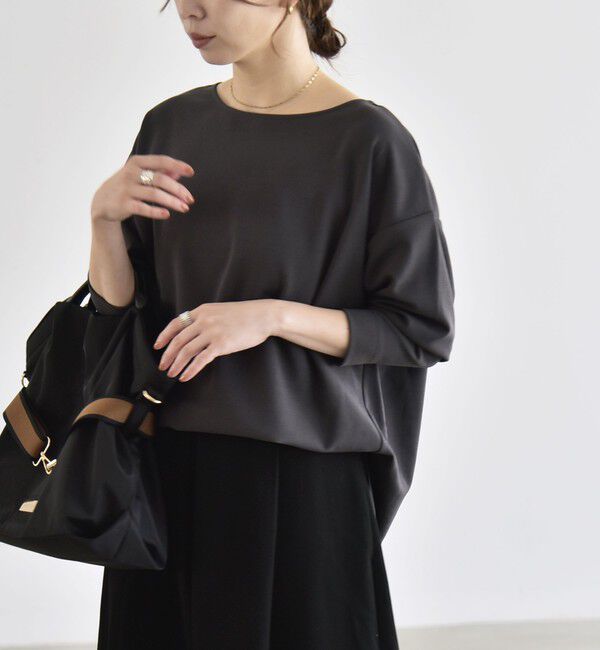 quaranciel「〈洗濯機可能〉カットジョーゼット ラウンドヘム ルーズ プルオーバー」|Tシャツ・カットソー|