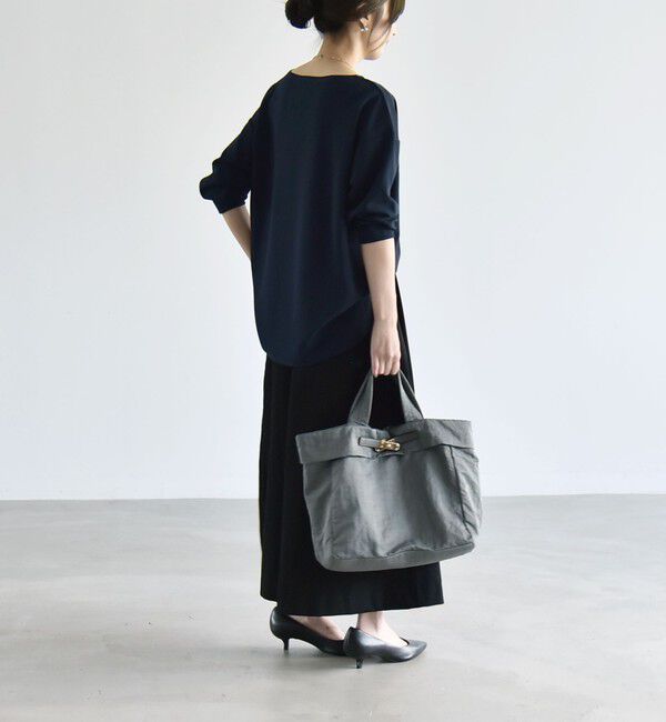 quaranciel「〈洗濯機可能〉カットジョーゼット ラウンドヘム ルーズ プルオーバー」|Tシャツ・カットソー|