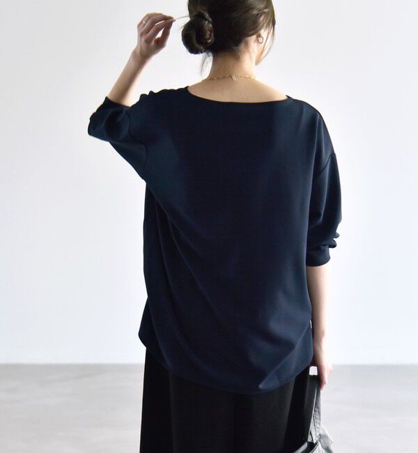 quaranciel「〈洗濯機可能〉カットジョーゼット ラウンドヘム ルーズ プルオーバー」|Tシャツ・カットソー|