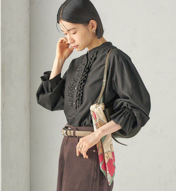 SHIPS for women「〈手洗い可能〉オックス ビブ フリル ブラウス」|シャツ・ブラウス|