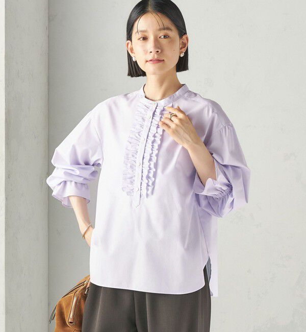 SHIPS for women「〈手洗い可能〉オックス ビブ フリル ブラウス」|シャツ・ブラウス|