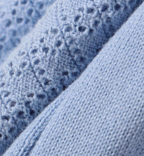 SHIPS for women「【WEB限定】〈手洗い可能〉配色 ステッチ アイレット スキッパー ニット」|ニット・セーター|
