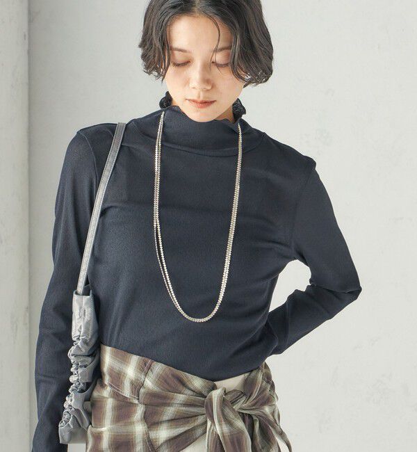 SHIPS for women「〈手洗い可能〉ドライ テレコ リブ タートルネック」|Tシャツ・カットソー|ネイビー