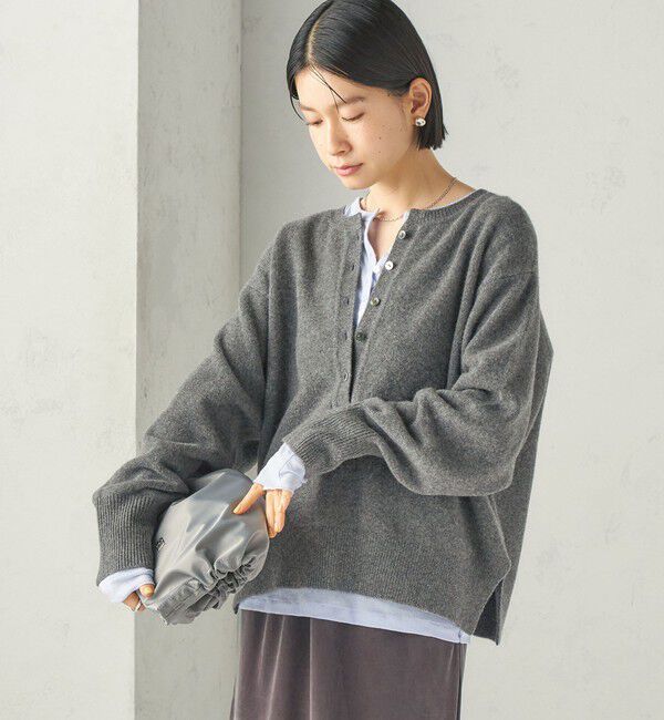 SHIPS for women「《一部予約》〈手洗い可能〉ウール カシミヤ 2WAY ヘンリーネック プルオーバー」|ニット・セーター|