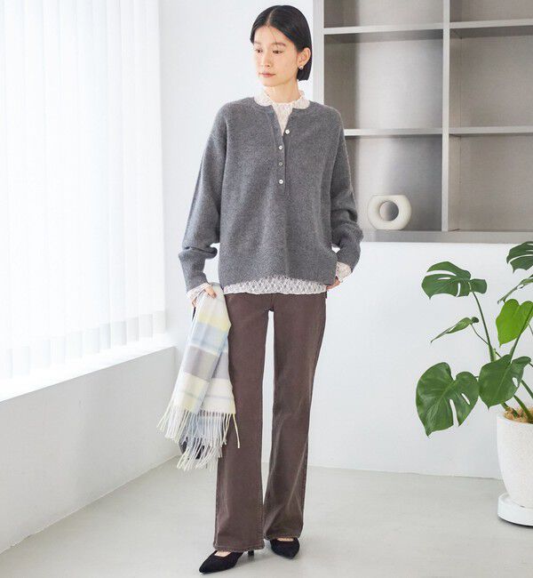 SHIPS for women「《一部予約》〈手洗い可能〉ウール カシミヤ 2WAY ヘンリーネック プルオーバー」|ニット・セーター|