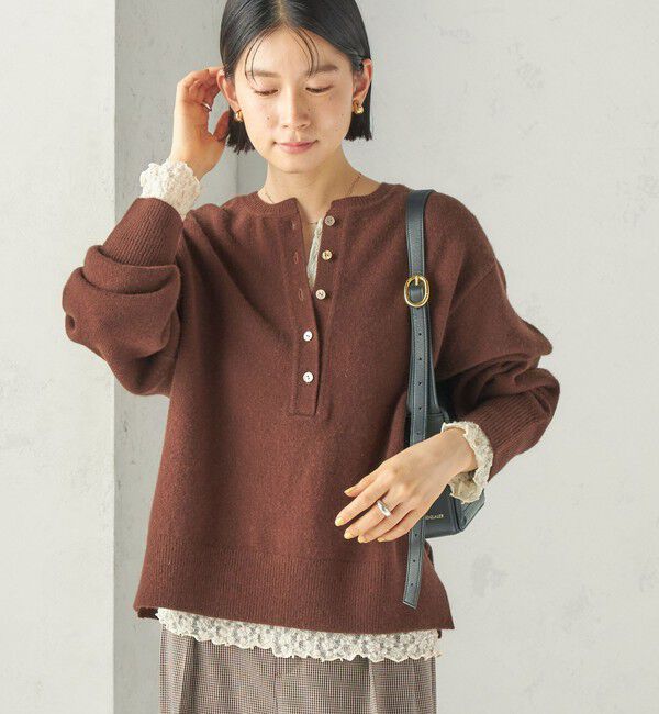 SHIPS for women「《一部予約》〈手洗い可能〉ウール カシミヤ 2WAY ヘンリーネック プルオーバー」|ニット・セーター|