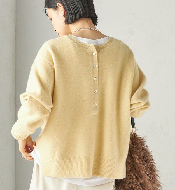 SHIPS for women「《一部予約》〈手洗い可能〉ウール カシミヤ 2WAY ヘンリーネック プルオーバー」|ニット・セーター|クリーム