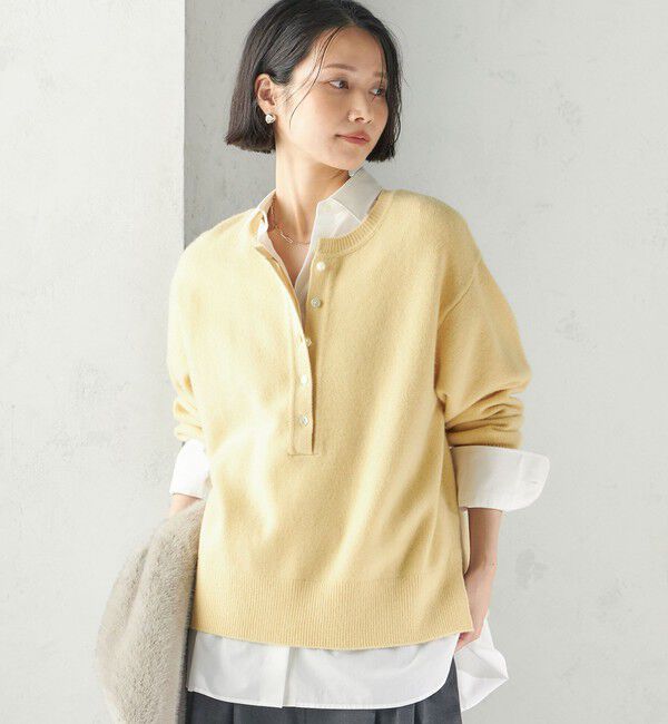 SHIPS for women「《一部予約》〈手洗い可能〉ウール カシミヤ 2WAY ヘンリーネック プルオーバー」|ニット・セーター|