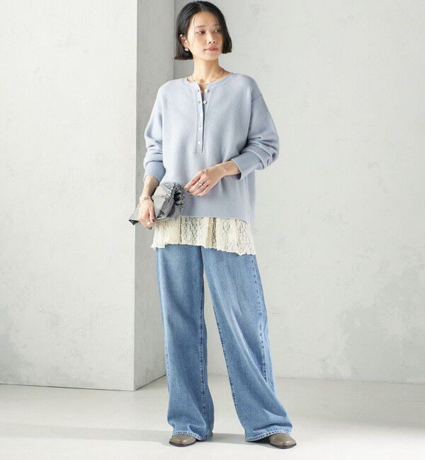SHIPS for women「《一部予約》〈手洗い可能〉ウール カシミヤ 2WAY ヘンリーネック プルオーバー」|ニット・セーター|