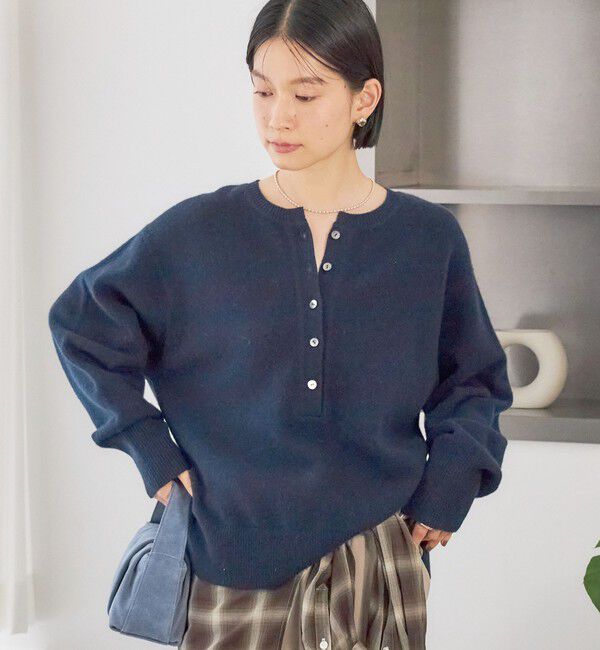 SHIPS for women「《一部予約》〈手洗い可能〉ウール カシミヤ 2WAY ヘンリーネック プルオーバー」|ニット・セーター|