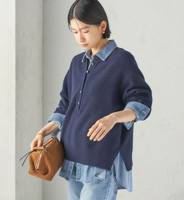 SHIPS for women「《一部予約》〈手洗い可能〉ウール カシミヤ 2WAY ヘンリーネック プルオーバー」|ニット・セーター|