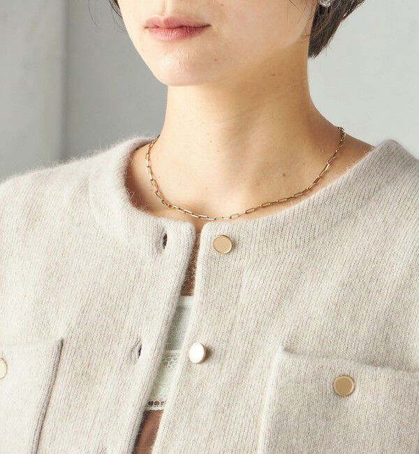 SHIPS for women「〈手洗い可能〉ノーカラー ヘアリー ニット ジャケット」|カーディガン|