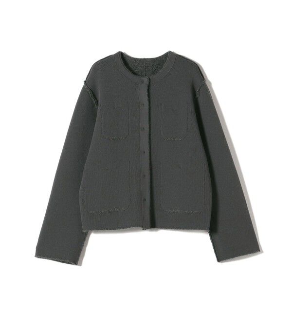 SHIPS for women「〈手洗い可能〉ノーカラー ヘアリー ニット ジャケット」|カーディガン|