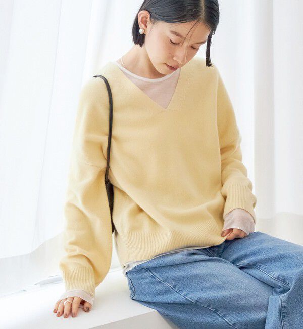 SHIPS for women「〈手洗い可能〉ウール カシミヤ V ネック プルオーバー」|ニット・セーター|