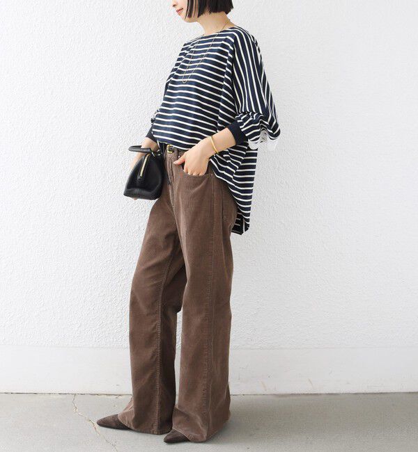 SHIPS for women「【WEB限定】〈手洗い可能〉バック レース 袖 ロング リブ ドルマン プルオーバー」|Tシャツ・カットソー|
