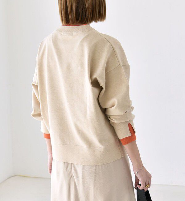 quaranciel「〈手洗い可能〉配色 レイヤードライク クルーネック ニット プルオーバー」|ニット・セーター|