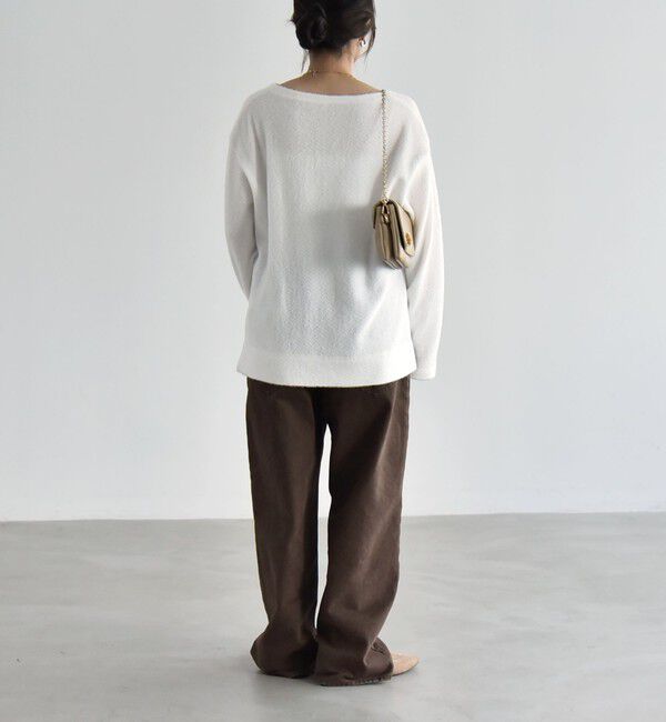 quaranciel「〈洗濯機可能〉シャギー カット ボートネック ルーズ プルオーバー」|Tシャツ・カットソー|