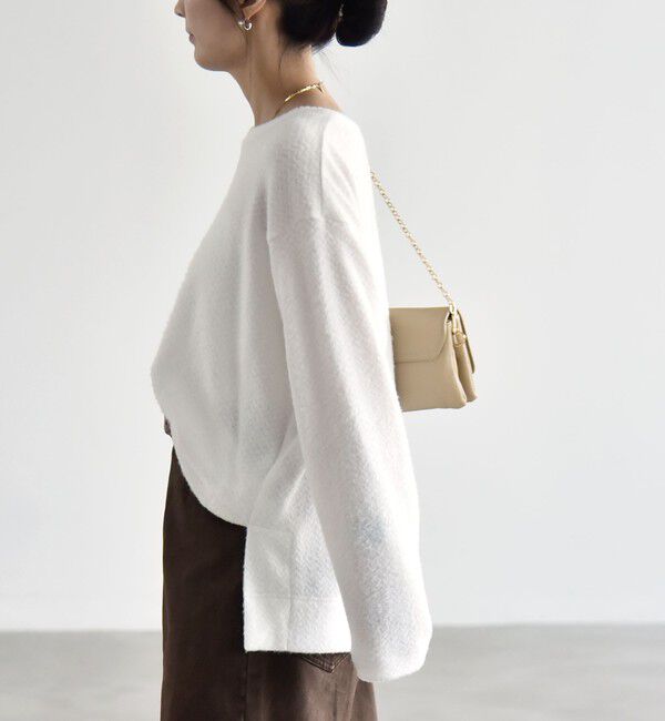 quaranciel「〈洗濯機可能〉シャギー カット ボートネック ルーズ プルオーバー」|Tシャツ・カットソー|