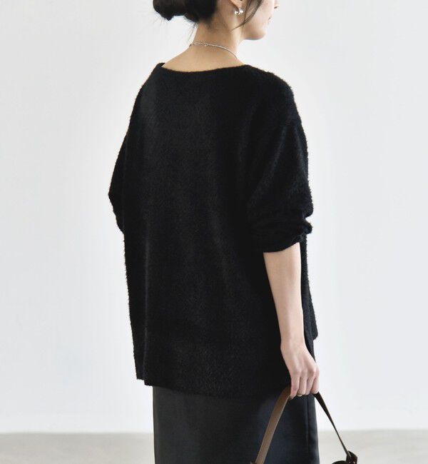 quaranciel「〈洗濯機可能〉シャギー カット ボートネック ルーズ プルオーバー」|Tシャツ・カットソー|