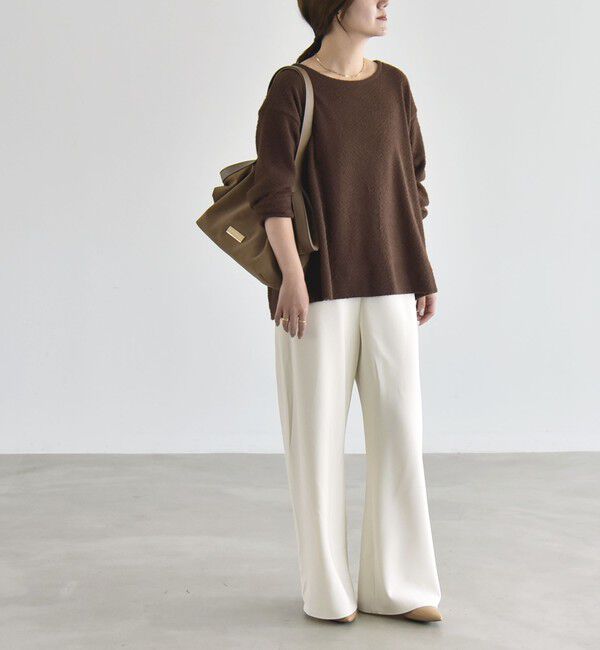 quaranciel「〈洗濯機可能〉シャギー カット ボートネック ルーズ プルオーバー」|Tシャツ・カットソー|