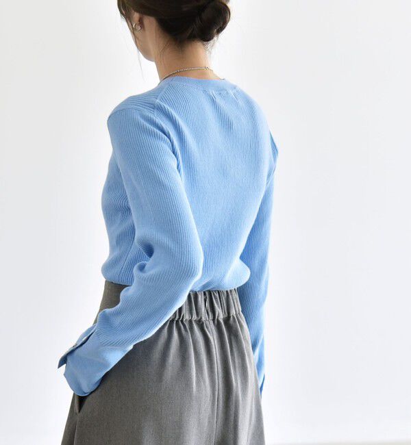 quaranciel「《一部追加予約》〈手洗い可能〉カシミヤ ミックス ハイゲージ クルーネック リブ ニット」|ニット・セーター|