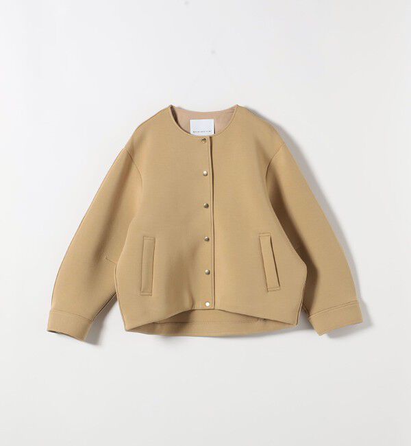 quaranciel「〈手洗い可能〉ダンボール ノーカラー コクーン ジャケット ブルゾン」|ブルゾン・スタジャン|
