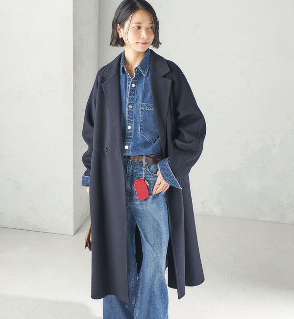 SHIPS for women「《予約》Super 160's ウール リバー ロング コート」|その他|