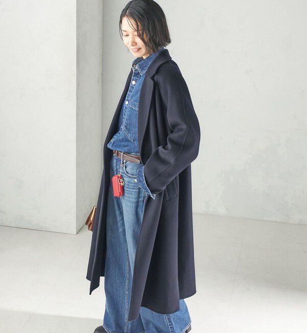 SHIPS for women「《予約》Super 160's ウール リバー ロング コート」|その他|